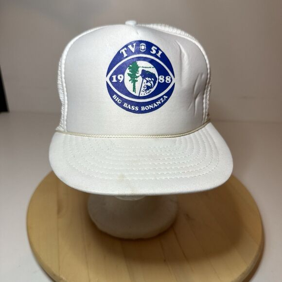 Vintage Big Bass Bonanza TV 51 Trucker Hat Mens Adjustable Snap Back - Picture 1 of 5